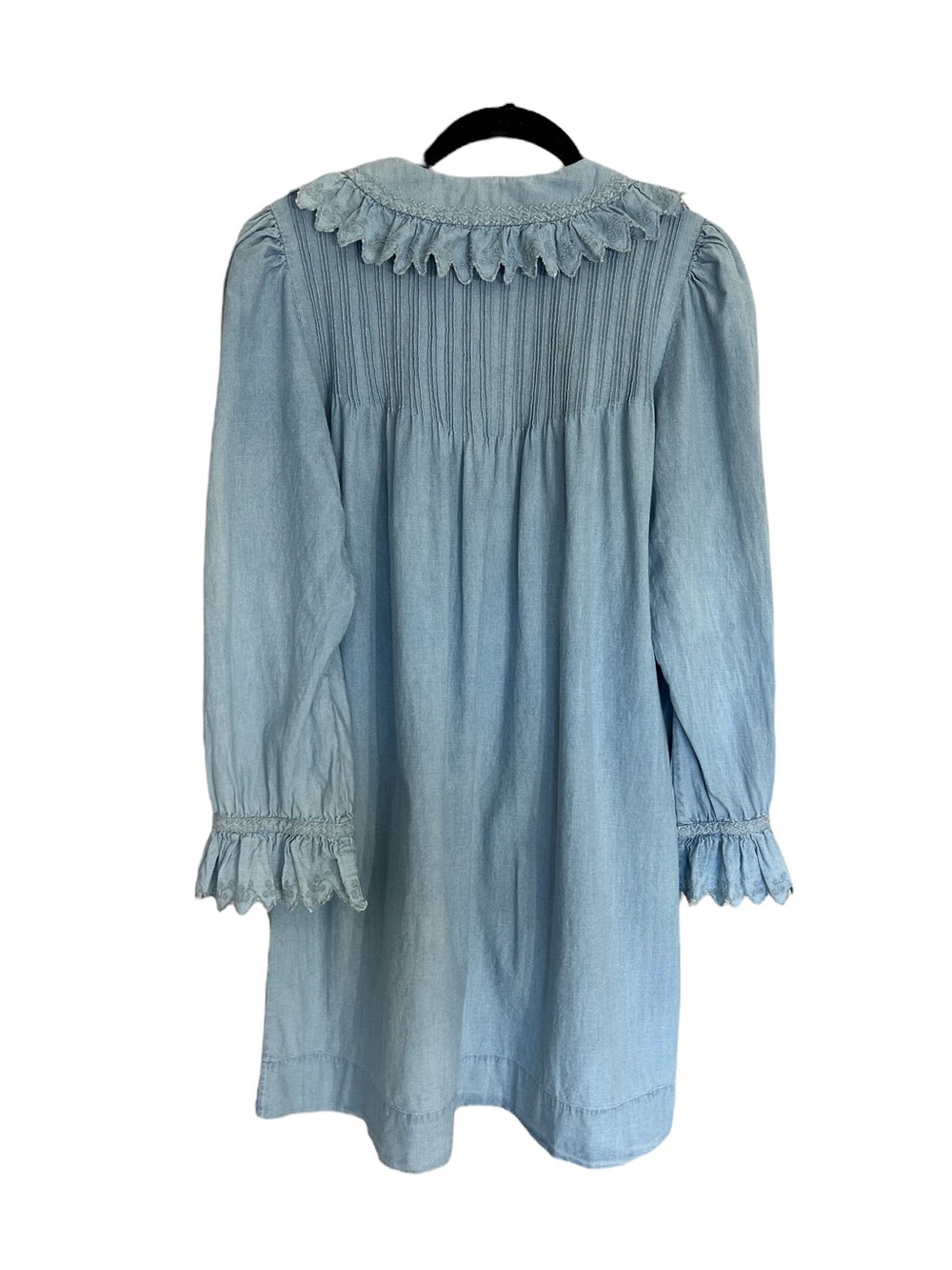 Doen Wing mini shirt dress in Parisian Chambray blue cottage core romantic M - Picture 3 of 16